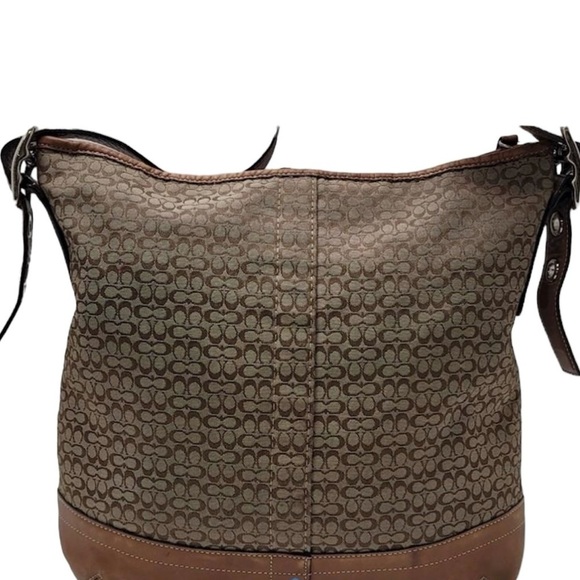 COACH SIGNATURE CROSSBODY BAG PURSE F10416 BROWN LEATHER - Picture 5 of 16